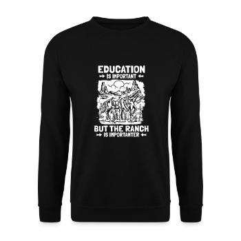 Rodeo Cowboy Witzig Ranch Cowboy - Unisex Pullover - Schwarz - Vorne - Alina (178cm) & Michal (187cm)