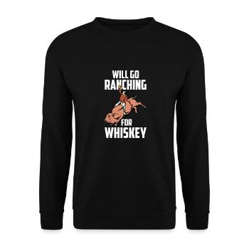 Rodeo Cowboy Whiskey Ranch Cowboy - Unisex Pullover - Schwarz - Vorne - Alina (178cm) & Michal (187cm)