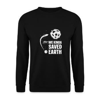Weltraum Weltall Erde Astroid Umleitung - Unisex Pullover - Schwarz - Vorne - Alina (178cm) & Michal (187cm)