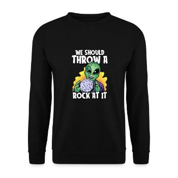 Space Space Funny Astroid Redirection - Sweat-shirt Unisexe - noir - Devant - Alina (178cm) & Michal (187cm)
