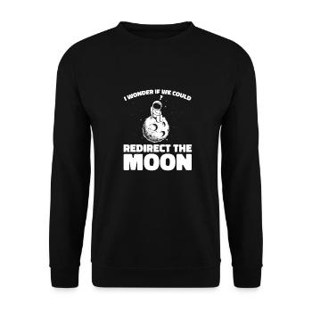 Weltraum Weltall Mond Astroid Umleitung - Unisex Pullover - Schwarz - Vorne - Alina (178cm) & Michal (187cm)