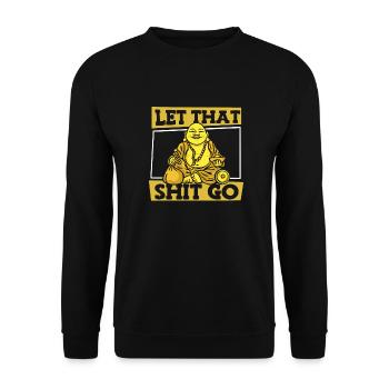 Buddha Buddhist Lustig - Unisex Pullover - Schwarz - Vorne - Alina (178cm) & Michal (187cm)