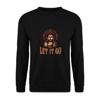 Bouddha bouddhiste Grand Let It Go - Sweat-shirt Unisexe - noir - Devant - Alina (178cm) & Michal (187cm)