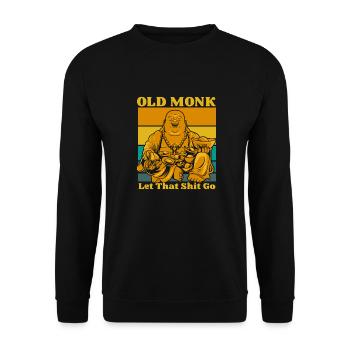 Buddha Buddhist Buddha Lass Den Scheiß Los - Unisex Pullover - Schwarz - Vorne - Alina (178cm) & Michal (187cm)