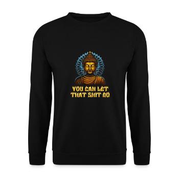 Buddha Buddhist Großartig - Unisex Pullover - Schwarz - Vorne - Alina (178cm) & Michal (187cm)