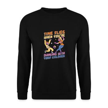 Mom Mom Dancing Dancing Mom - Unisex Sweatshirt - black - Front - Alina (178cm) & Michal (187cm)