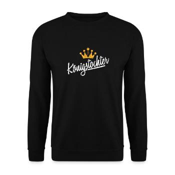 Prinzessin Krone Knigstochter - Unisex Pullover - Schwarz - Vorne - Alina (178cm) & Michal (187cm)