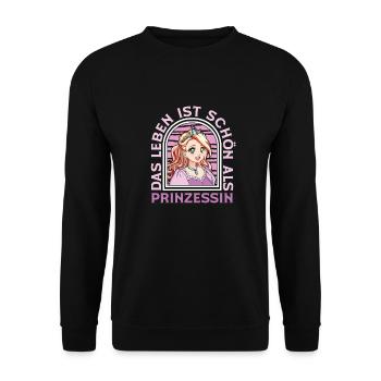Prinzessin Fun - Unisex Pullover - Schwarz - Vorne - Alina (178cm) & Michal (187cm)