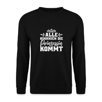 Prinzessin - Unisex Pullover - Schwarz - Vorne - Alina (178cm) & Michal (187cm)