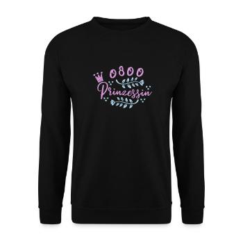Prinzessin Krone - Unisex Pullover - Schwarz - Vorne - Alina (178cm) & Michal (187cm)