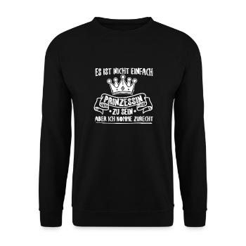 Prinzessin Krone - Unisex Pullover - Schwarz - Vorne - Alina (178cm) & Michal (187cm)