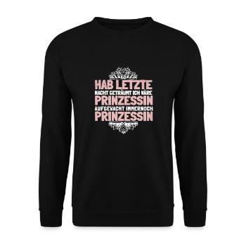 Prinzessin Witzig - Unisex Pullover - Schwarz - Vorne - Alina (178cm) & Michal (187cm)