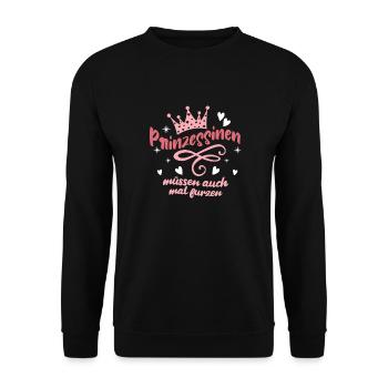 Prinzessin Krone - Unisex Pullover - Schwarz - Vorne - Alina (178cm) & Michal (187cm)