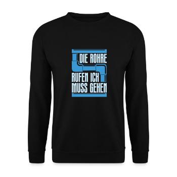Rohrleitungsbauer Witzig - Unisex Pullover - Schwarz - Vorne - Alina (178cm) & Michal (187cm)