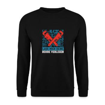 Rohrleitungsbauer Komisch - Unisex Pullover - Schwarz - Vorne - Alina (178cm) & Michal (187cm)