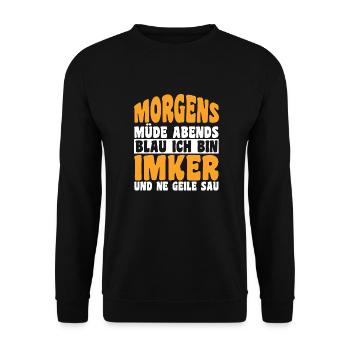 Imker Bienenzüchter Lustig - Unisex Pullover - Schwarz - Vorne - Alina (178cm) & Michal (187cm)