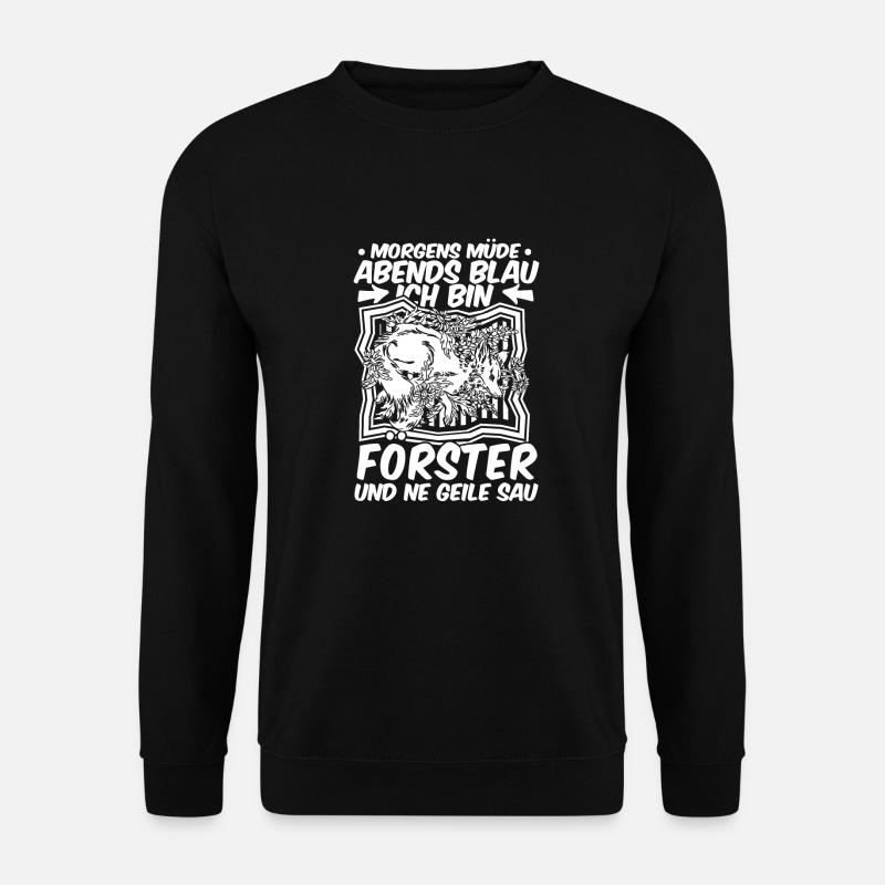 Förster Morgens Mde Abends Blau - Unisex Pullover - Schwarz