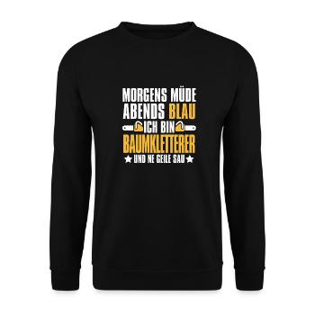 Baumpfleger Baumkletterer Arborist - Unisex Pullover - Schwarz - Vorne - Alina (178cm) & Michal (187cm)