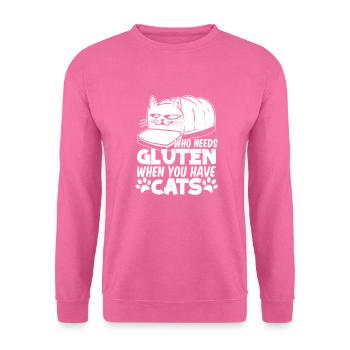 Chat sans gluten - Sweat-shirt Unisexe - rose - Devant
