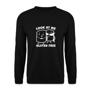 Glutenfrei Witzig - Unisex Pullover - Schwarz - Vorne - Alina (178cm) & Michal (187cm)