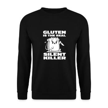 Glutenfrei Witzig - Unisex Pullover - Schwarz - Vorne - Alina (178cm) & Michal (187cm)