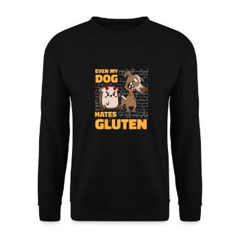 Glutenfrei Hund - Unisex Pullover - Schwarz - Vorne - Alina (178cm) & Michal (187cm)