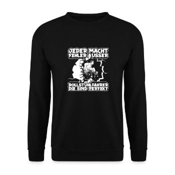 Rollstuhl Rollstuhlfahrer Perfekt - Unisex Pullover - Schwarz - Vorne - Alina (178cm) & Michal (187cm)