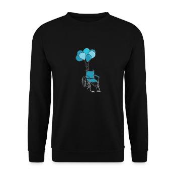 Wheelchair Wheelchair Balloons - Unisex Sweatshirt - black - Front - Alina (178cm) & Michal (187cm)