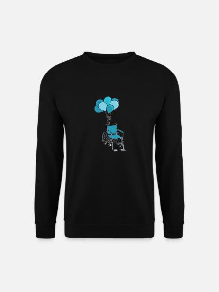 Rollstuhl Rollstuhlfahrer Ballons - Unisex Pullover - Schwarz