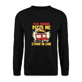 Pizza de rue - Sweat-shirt Unisexe - noir - Devant - Alina (178cm) & Michal (187cm)