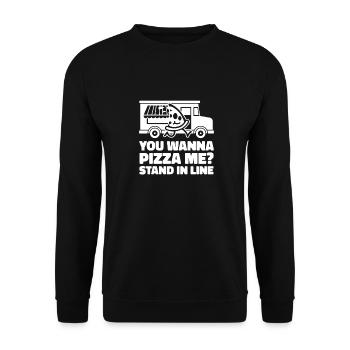 Pizza de rue - Sweat-shirt Unisexe - noir - Devant - Alina (178cm) & Michal (187cm)