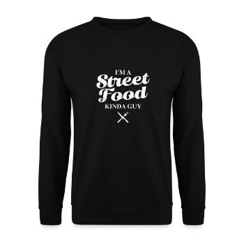 Straßenessen Kerl - Unisex Pullover - Schwarz - Vorne - Alina (178cm) & Michal (187cm)