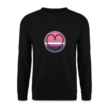 Genderfluid Heart - Unisex Sweatshirt - black - Front - Alina (178cm) & Michal (187cm)