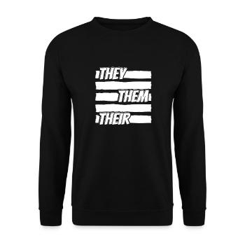 Genderfluide Hübsch They Them Their - Unisex Sweatshirt - black - Front - Alina (178cm) & Michal (187cm)