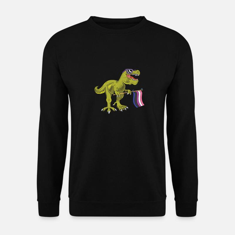 Genderfluide Dino - Unisex Pullover - Schwarz