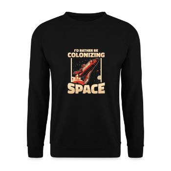 space, space, rocket, space colonization - Unisex Sweatshirt - black - Front - Alina (178cm) & Michal (187cm)