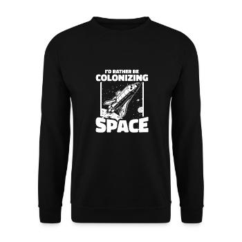 space, space, rocket, space colonization - Unisex Sweatshirt - black - Front - Alina (178cm) & Michal (187cm)