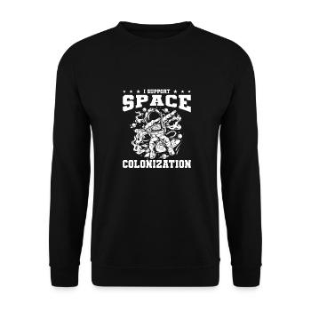 Space Space Colonization - Unisex Sweatshirt - black - Front - Alina (178cm) & Michal (187cm)
