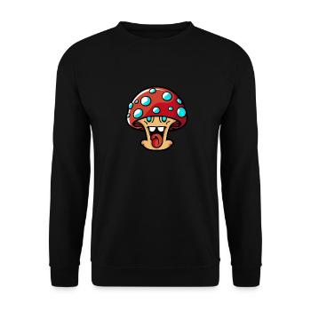 Pilzsammler Pilze - Unisex Pullover - Schwarz - Vorne - Alina (178cm) & Michal (187cm)