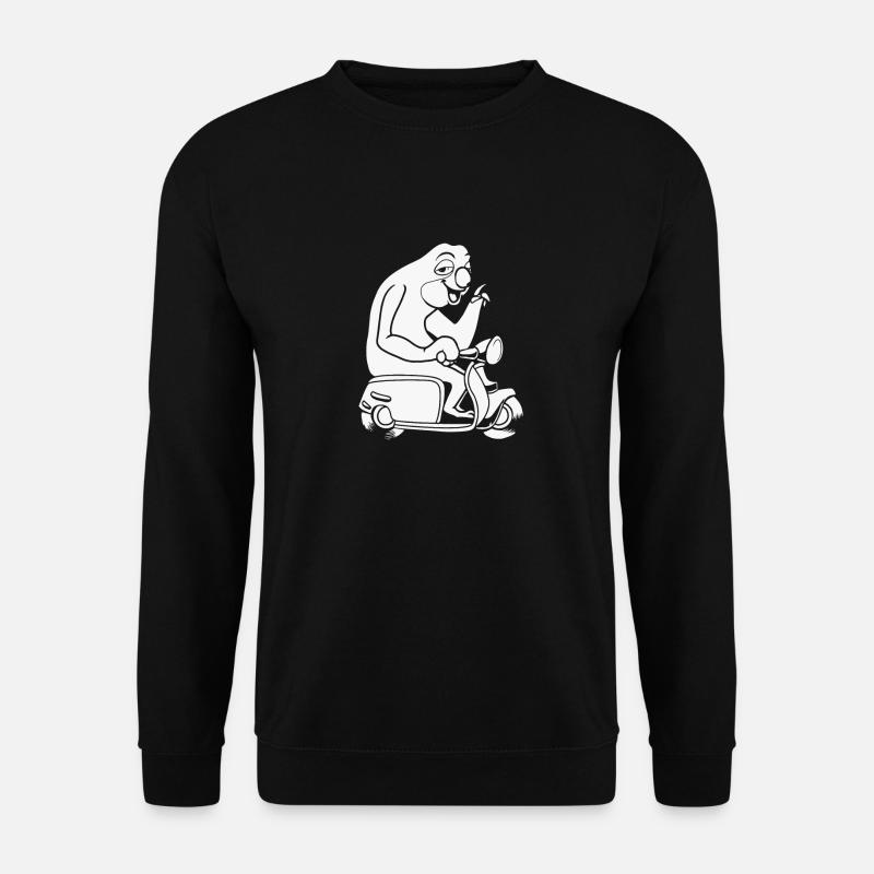 Motorroller Faultier - Unisex Pullover - Schwarz