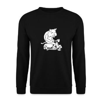 Scooter Cat - Sweat-shirt Unisexe - noir - Devant - Alina (178cm) & Michal (187cm)
