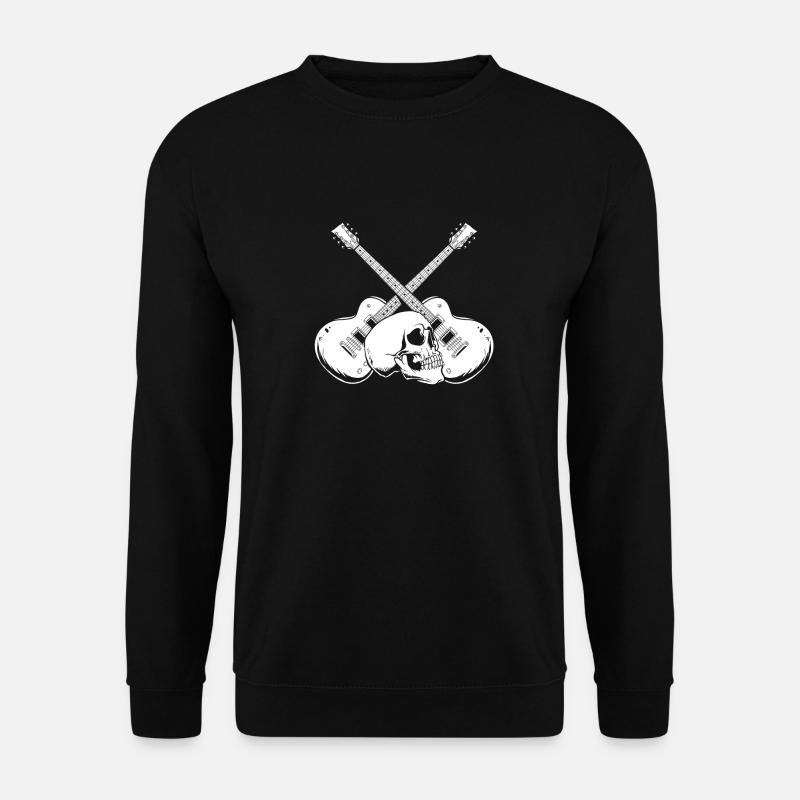 E Gitarre Elektrogitarre Schädel - Unisex Pullover - Schwarz
