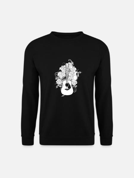 Acoustic Guitar Flowers - Unisex Sweatshirt - black