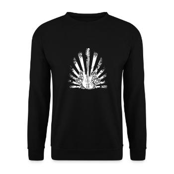Bassist Bass Gitarre Basser Rosen - Unisex Pullover - Schwarz - Vorne - Alina (178cm) & Michal (187cm)