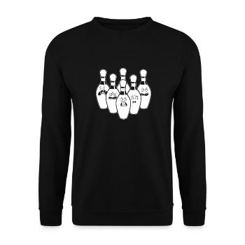 Bowling Bowlen Bowler Witzig - Unisex Pullover - Schwarz - Vorne - Alina (178cm) & Michal (187cm)