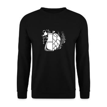 Hobby Brewer Bière Bière Artisanale Bécher Verre - Sweat-shirt Unisexe - noir - Devant - Alina (178cm) & Michal (187cm)