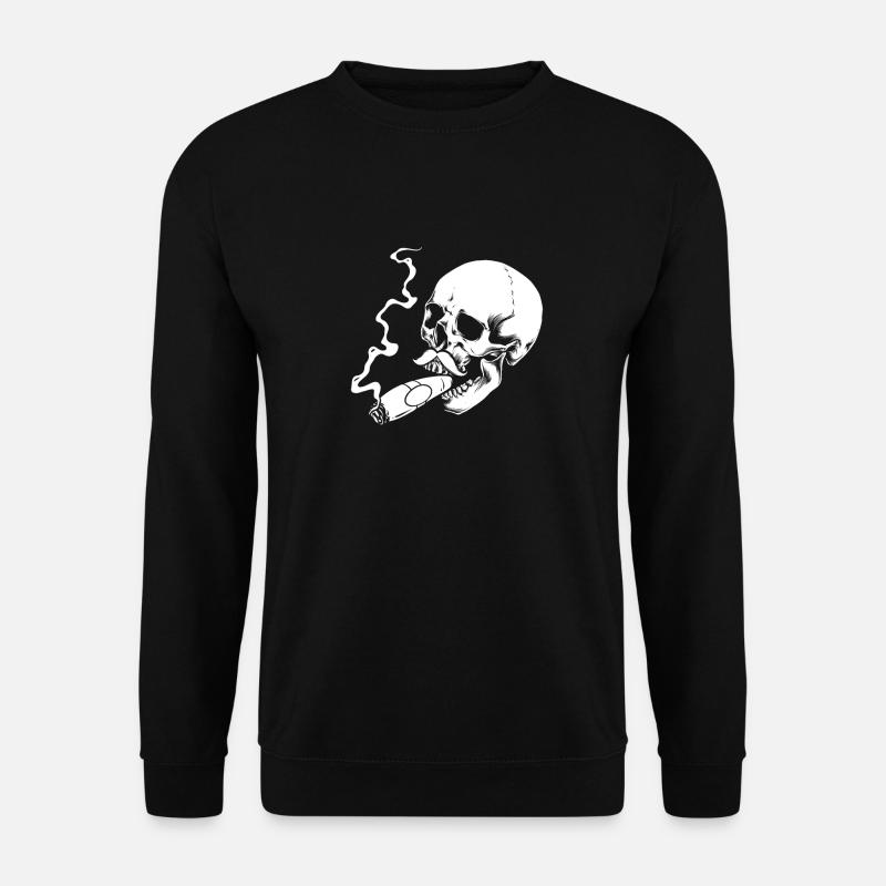 Zigarre Schädel - Unisex Pullover - Schwarz