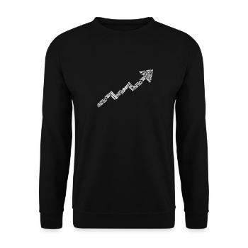 Day Trading Day Trader Arrow - Sweat-shirt Unisexe - noir - Devant - Alina (178cm) & Michal (187cm)