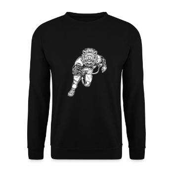 Rugby Löwe - Unisex Pullover - Schwarz - Vorne - Alina (178cm) & Michal (187cm)