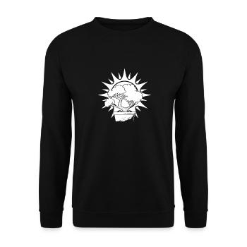 Bonsai Baum Sonne - Unisex Pullover - Schwarz - Vorne - Alina (178cm) & Michal (187cm)